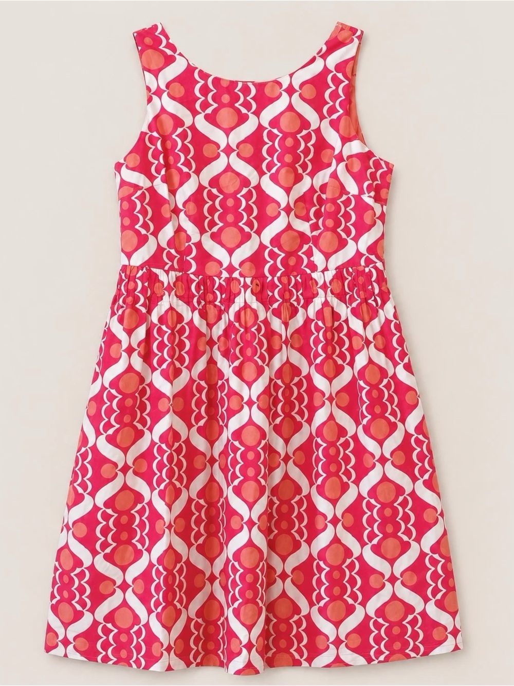 Boden Beatrice geometric pink and white summer dress size 8